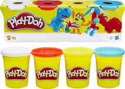 Play-Doh 4 pack of classic colors toys by Hasbro, featuring colorful dough for creative fun and play.