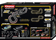 Carrera GO!!! Chase 'n Race Track Set with colorful racing cars and track pieces for kids' toy racing fun.