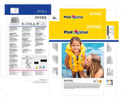 Yellow Intex Deluxe Pool Swim Vest for kids, featuring adjustable straps and safety floatation, by Playzokids.