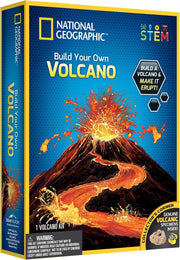 Playzokids National Geographic Build Your Own Volcano science kit with plastic volcano model and educational materials.