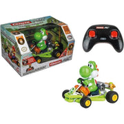 Carrera RC Mario Kart Pipe Kart Yoshi toy with Yoshi character and colorful racing pipe track for kids' remote control fun.