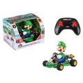 Carrera RC Mario Kart Pipe Kart Luigi toy with remote control, featuring Luigi character from Mario Kart series.