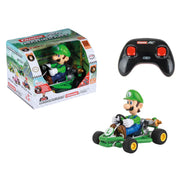 Carrera RC Mario Kart Pipe Kart Luigi toy car from the Mario Kart series, featuring Luigi driving a Pipe Kart in vibrant colors.