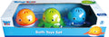 Colorful Tanny Kids Tanny Kids bath toys set featuring various plastic toys for children to play with during bath time.