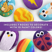 Small multicolored River Rock Craft Kit by Playzokids featuring various river rocks and craft supplies for creative projects.