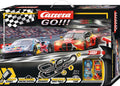 Carrera high-speed digital race track toy with colorful racing cars on a detailed track setup.