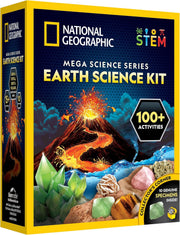 Blue marble Earth model from the Playzokids National Geographic Mega Science Series Earth Kit, featuring detailed planetary surface and labels.