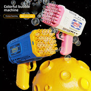 Portable automatic bubble gun with 45 holes, handheld bubble machine for fun outdoor activities and parties