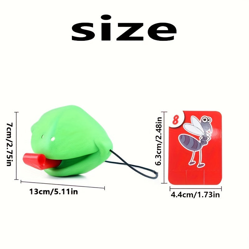 Frog Mouth Spit Tongue board game with colorful game pieces and playing surface, designed for family fun and strategic play.