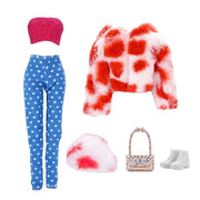 Generic Barbie fashion doll toy with colorful outfit and long blonde hair, posing in a playful stance.