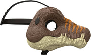 Kids Jurassic World Spinosaurus face helmet featuring detailed dinosaur design for children’s costume or dress-up.