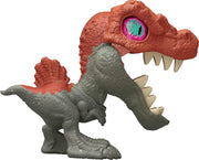 Jurassic World Mighty Biters Spinosaurus toy with detailed features and vibrant colors, suitable for children and collectors.