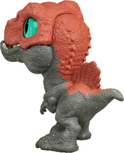 Jurassic World Mighty Biters Spinosaurus toy with detailed features and vibrant colors, suitable for children and collectors.