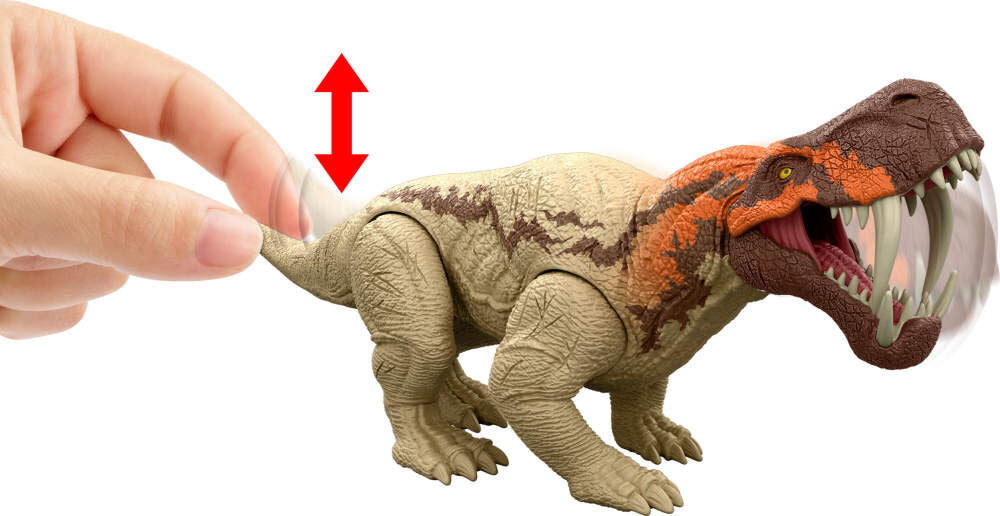 Jurassic World Rebirth Strike Attack Inostrancevia toy dinosaur with detailed features and realistic design.