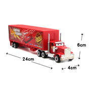 Seven-piece Disney Pixar Cars 3 toy set featuring colorful plastic race cars and characters from the animated film.