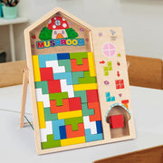 Colorful Tetris wooden puzzle toy by Generic, featuring interlocking square pieces for fun and educational play.