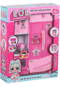 Colorful LOL Surprise toy kitchen set with playful appliances and accessories, perfect for imaginative play.