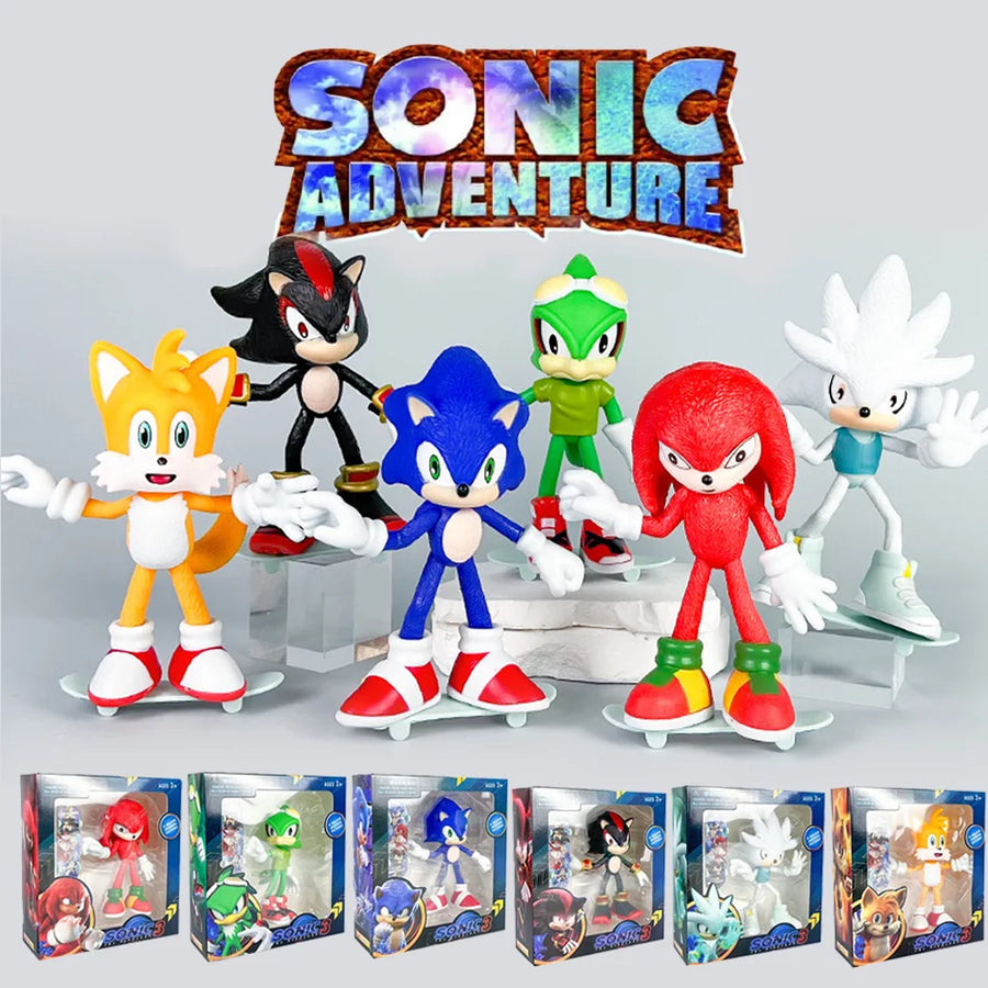 Playzokids Sonic The Hedgehog Movie Edition figure, 16cm tall, detailed plastic collectible figure of Sonic in action pose.