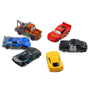 Seven-piece Disney Pixar Cars 3 toy set featuring colorful plastic race cars and characters from the animated film.