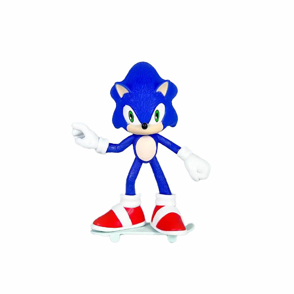 Playzokids Sonic The Hedgehog Movie Edition figure, 16cm tall, detailed plastic character toy with vibrant colors and dynamic pose.