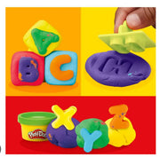 Hasbro Play-Doh Fundamentals ABC Tool Set with six colorful, non-toxic dough tools and bright Play-Doh colors for creative fun.