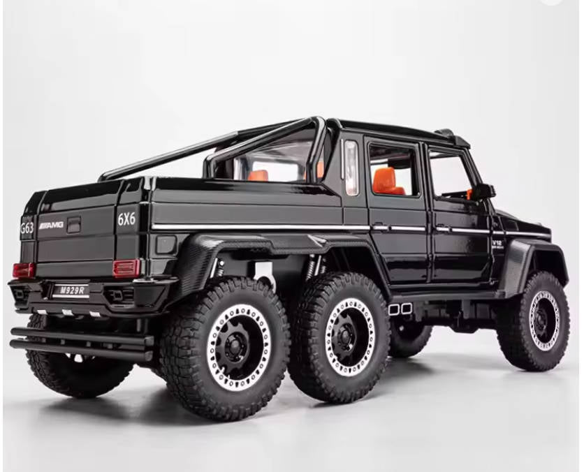 Playzo 1:20 scale Mercedes Benz AMG G63 6X6 off-road SUV diecast model with alloy metal construction, detailed and realistic appearance.