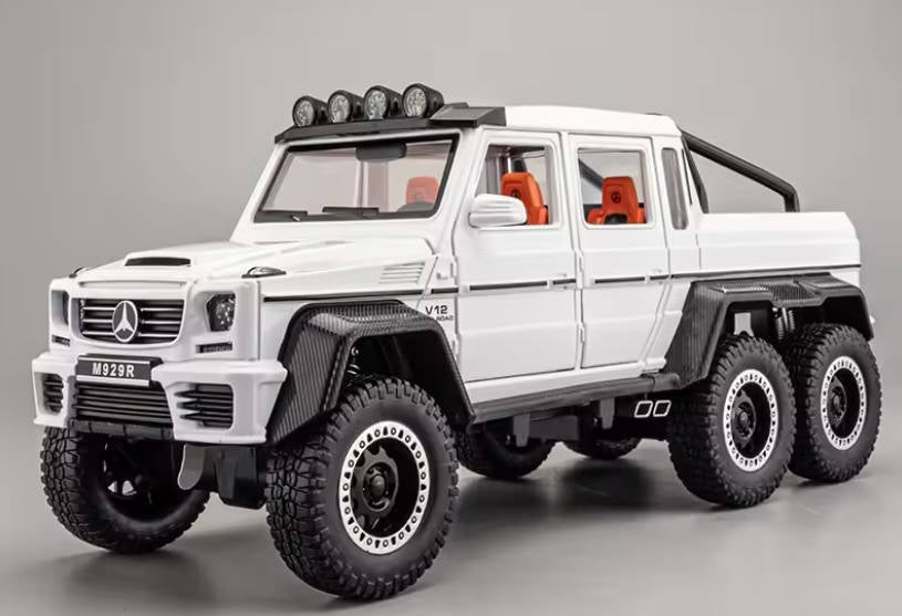 Playzo 1:20 Mercedes Benz AMG G63 6X6 off-road SUV diecast metal car with detailed alloy construction and realistic design.