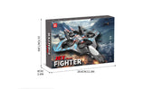 Remote controlled fighter toy airplane with 2.4GHz quadcopter design, featuring sleek fighter jet details and colorful accents.