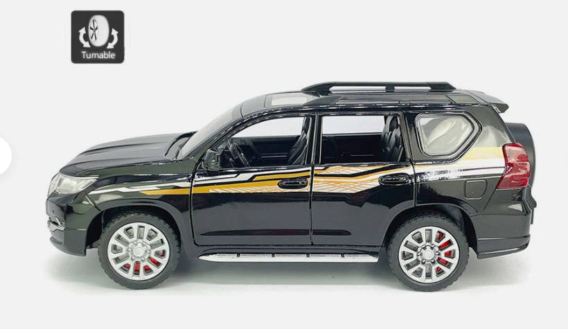 Diecast Toyota Land Cruiser Prado V6 (Black/White/Green)