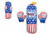Generic boxing punching bag with matching gloves for kids, durable toy set for active play and boxing practice