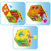 Colorful Tanny Toys Shape Sorting Cube by Tanny Kids featuring various shaped blocks for early childhood learning and play.