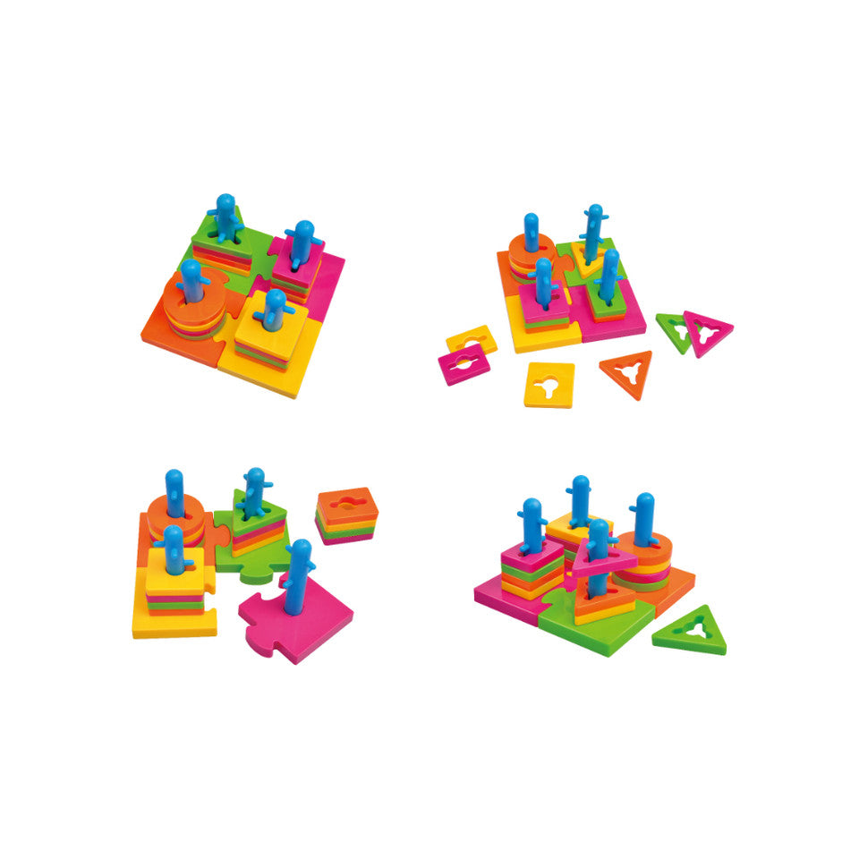 Colorful Tanny Kids Puzzle Stacking toy with interlocking pieces for children’s developmental play and fine motor skills.
