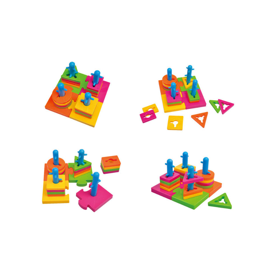 Colorful Tanny Kids Puzzle Stacking toy with interlocking pieces for children’s developmental play and fine motor skills.