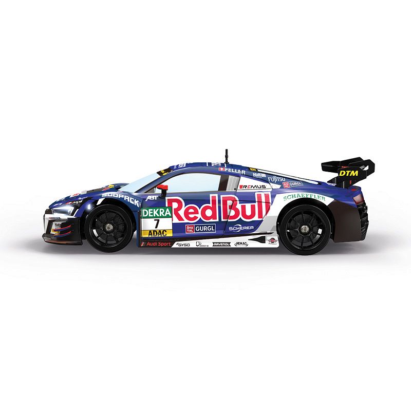 Carrera Red Bull Audi R8 LMS GT3 EVO II toy car in red, detailed scale model for racing enthusiasts.