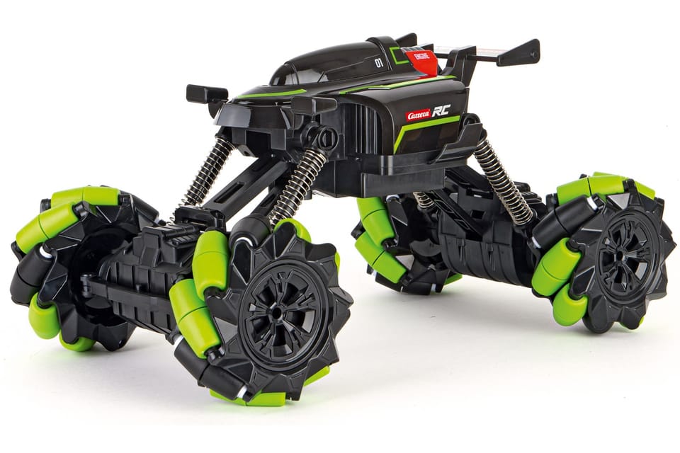 Carrera RC Drift Car with electric engine, remote control, detailed body, and colorful design for high-performance drifting.