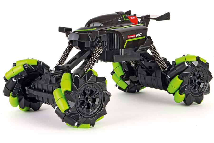 Carrera RC Drift Car with electric engine, remote control, detailed body, and colorful design for high-performance drifting.