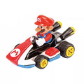 Carrera Pull & Speed Mario Kart 8 Mario toy race car on track with colorful racing environment.