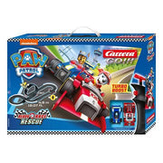 Carrera GO!!! Paw Patrol Ready Race Rescue race track with colorful toy cars and detailed track layout for kids' racing play