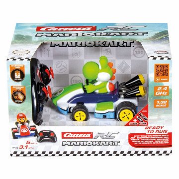 Carrera RC Mario Kart Yoshi race kart toy, 1:32 scale, detailed remote-controlled car for kids and collectors.