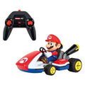Carrera RC Super Mario Kart with sound, remote-controlled Mario-themed racing car on a track, detailed view of the toy vehicle