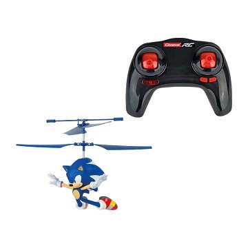 Carrera RC Sonic the Hedgehog flying toy car, detailed blue and red remote-controlled Sonic figure from Carrera Toys.