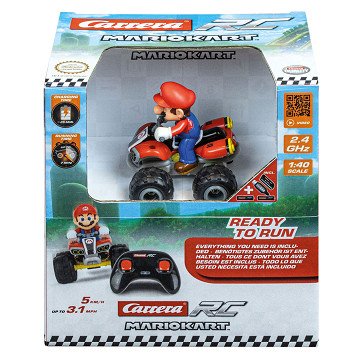 Carrera RC Super Mario Quad toy car with detailed Mario design and remote control features, suitable for kids and collectors