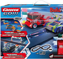 Carrera GO! Build N Race racing set with a 3.6-meter track, featuring colorful race cars and detailed track pieces.