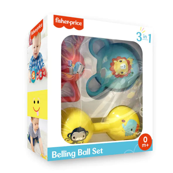 Fisher-Price Belling Ball Set with colorful plastic balls for children to play and develop motor skills.