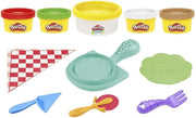 Play-Doh Kitchen Creations Cheesy Pizza playset for kids featuring colorful pretend pizza and toy kitchen accessories by Hasbro.