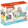 Fisher Price ball pit playset with colorful tunnel and 25 plastic balls for toddler indoor play and fun.