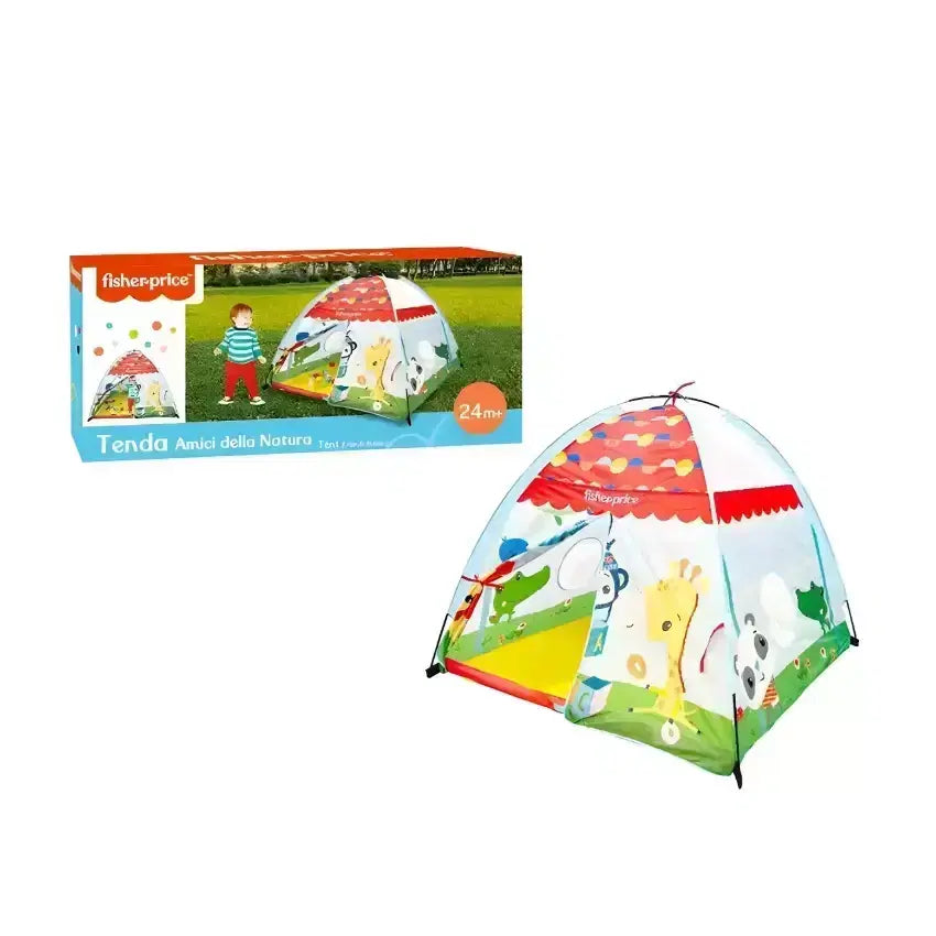 Fisher-Price The Forest Of Flashy Play Tent with colorful fabric and jungle-themed design for kids' indoor play area.