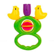Tanny Baby Rattle-Chick from Tanny Kids, colorful plastic baby rattle in the shape of a chick with a handle for small hands.