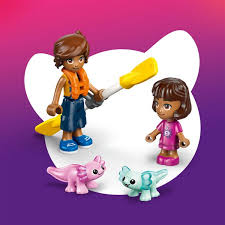 LEGO Axolotl Adventure Boat set with colorful boat, playful axolotl figure, and LEGO bricks for imaginative building play.