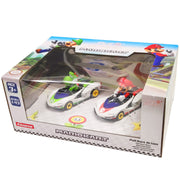 Carrera Pull N Speed Mario Kart P-Wing twinpack toy set with colorful race car figures and track accessories.